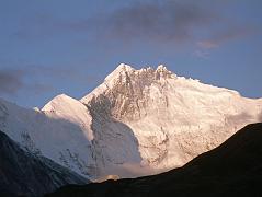 
I was up early the next morning at our camp at Hoppo, and was able to see the three summits of Lhotse East Face at sunrise – Lhotse Shar, Lhotse Middle, and the main summit.
